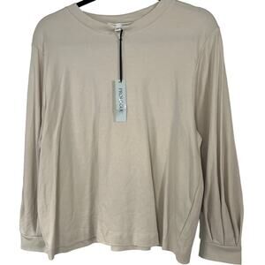 Prologue Women's Cream Bishop Long Sleeve Light Sweatshirt - Size Large - NWT